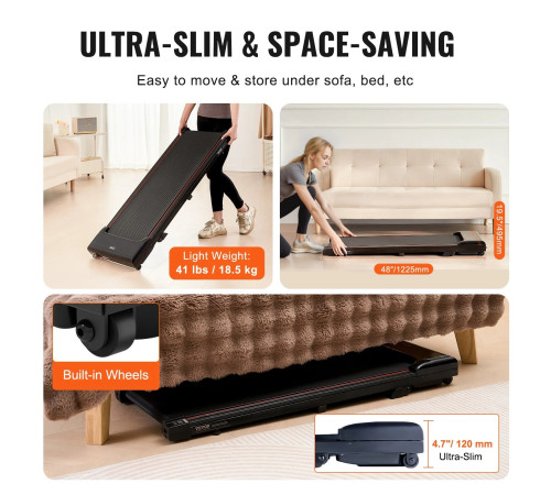 Бігова доріжка VEVOR, чорна