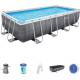 Басейн каркасний прямокутний Bestway Rack Pool, 488 x 244 x 122 см - сірий