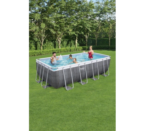 Басейн каркасний прямокутний Bestway Rack Pool, 488 x 244 x 122 см - сірий