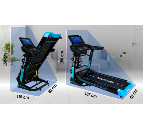 Бігова доріжка електрична THUNDER FLEX-DS-TFT-BLACK Бігова доріжка електрична THUNDER FLEX-DS-TFT-BLACK