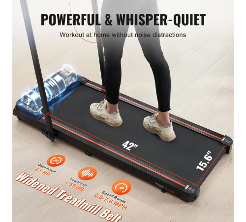 Бігова доріжка електрична VEVOR Q2F-3, чорна