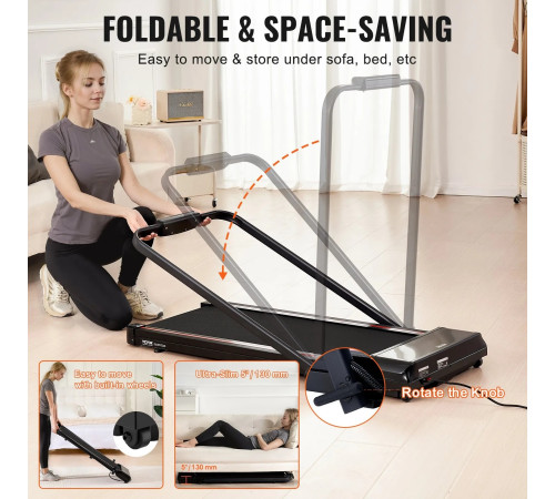 Бігова доріжка електрична VEVOR Q2F-3, чорна