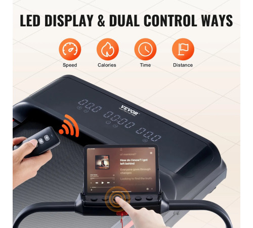 Бігова доріжка електрична VEVOR Q2F-3, чорна