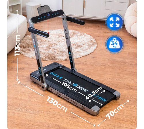 Бігова доріжка електрична THUNDER RACE-SILVER