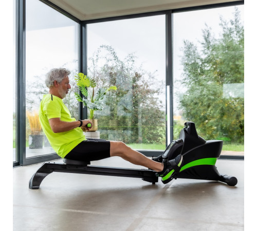Веслувальний тренажер VIRTUFIT, чорно-зелений