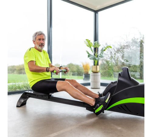 Веслувальний тренажер VIRTUFIT, чорно-зелений