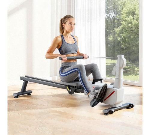 Веслувальний тренажер магнітний VEVOR сіро-білий