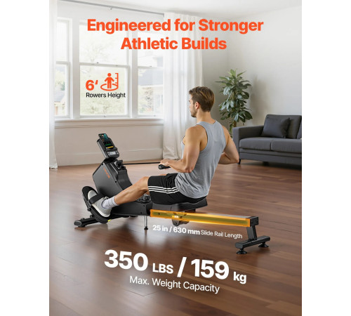 Веслувальний тренажер електричний VEVOR, чорний