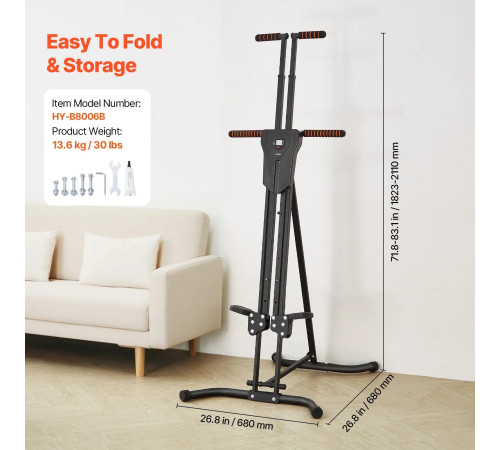 Вертикальний степер VEVOR, чорний