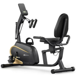Велотренажер горизонтальний магнітний Hop-Sport HS-045L Volt чорно-золотистий