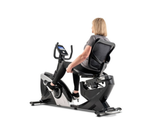 Велотренажер горизонтальний електромагнітний Hop-Sport HS-070L Helix iConsole+ сріблястий