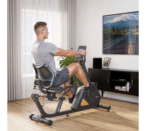 Велотренажер горизонтальний Hop-Sport HS-4500L Arkil чорно-золотистий