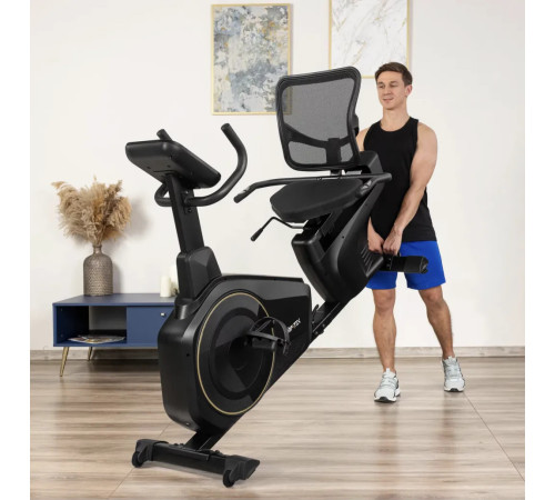 Велотренажер горизонтальний електромагнітний Gymtek XBR6000 чорно-золотистий