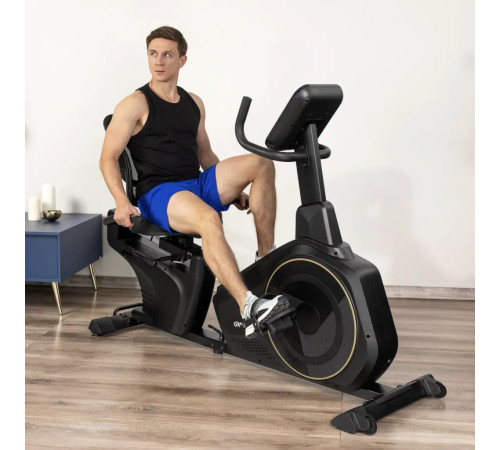 Велотренажер горизонтальний електромагнітний Gymtek XBR6000 чорно-золотистий