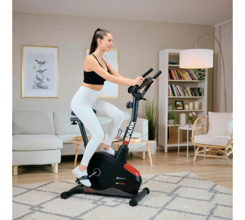 Велотренажер магнітний Hop-Sport HS-2080 Spark чорно-червоний (2025)