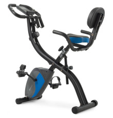 Велотренажер магнітний Hop-Sport HS-3010X Grix X-Bike з еспандерами чорно-синій