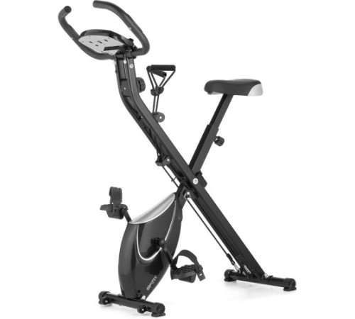 Велотренажер магнітний Gymtek FX600 з еспандерами, чорно-сріблястий