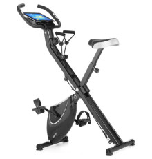 Велотренажер магнітний Gymtek FX600 з еспандерами, чорно-сріблястий