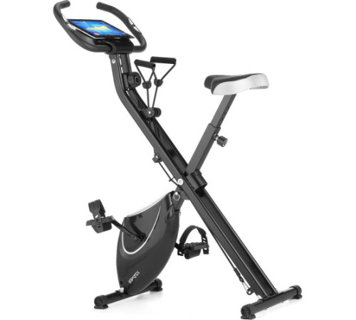 Велотренажер магнітний Gymtek FX600 з еспандерами, чорно-сріблястий