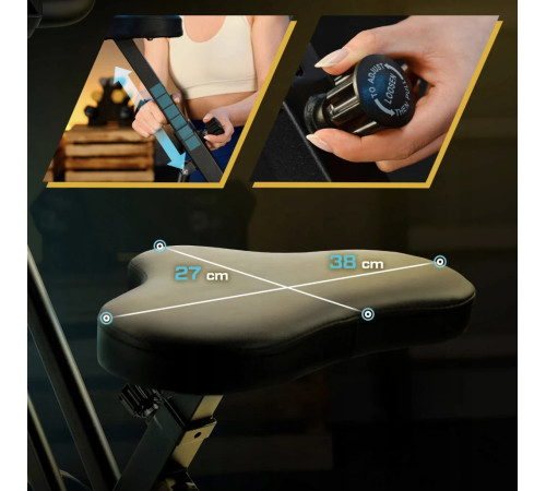 Велотренажер магнітний Trex Sport TX-340XB BRIZ чорно-сірий