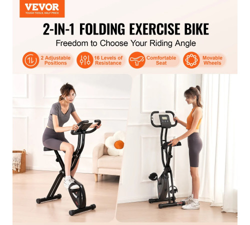 Велотренажер магнітний VEVOR Y-B206, чорний