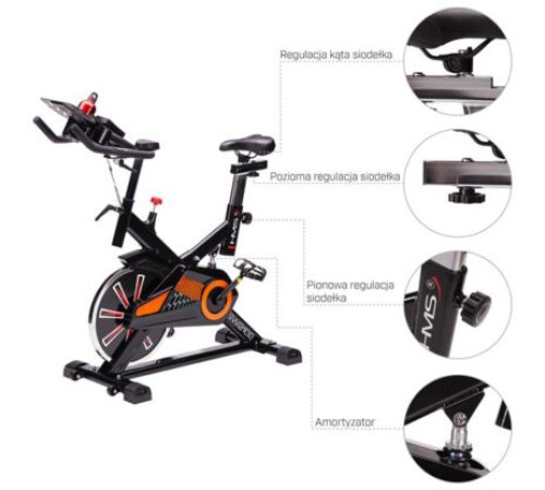 Велотренажер спінінговий механічний SW2102 – чорно-помаранчевий  