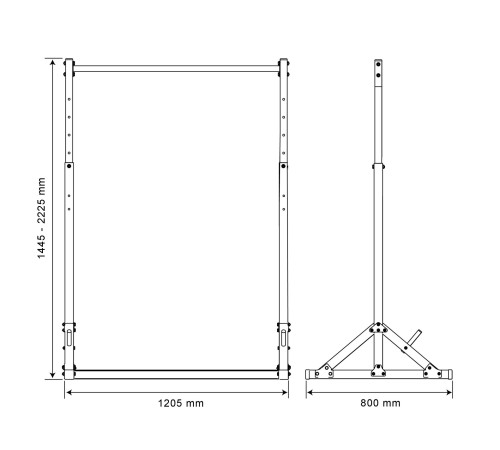 Турнік стаціонарний з поручнями K-Sport KSSL060