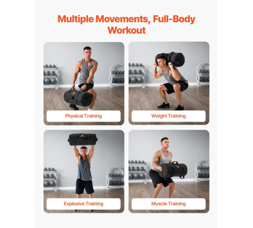 Тренувальна сумка VEVOR 11-34 кг, чорна