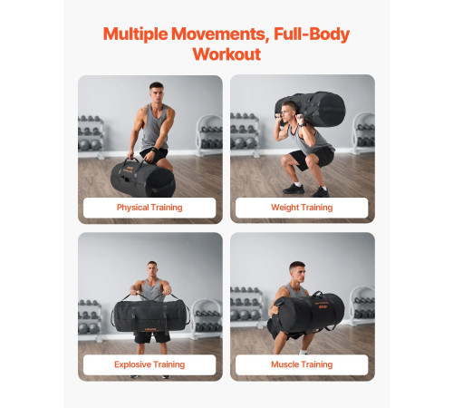 Тренувальна сумка VEVOR 56-90 кг, чорна