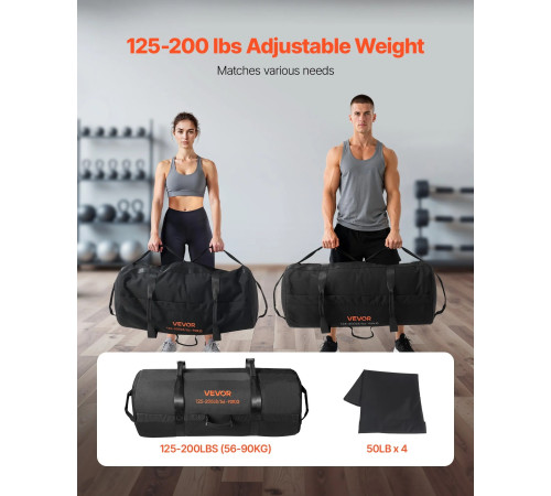 Тренувальна сумка VEVOR 56-90 кг, чорна