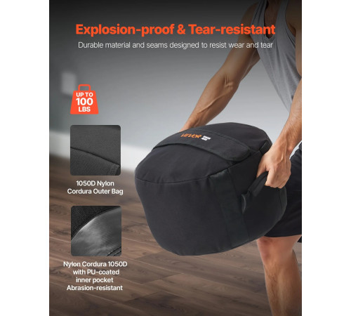 Тренувальна сумка VEVOR 45 кг, чорна