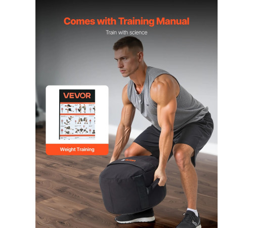 Тренувальна сумка VEVOR 45 кг, чорна
