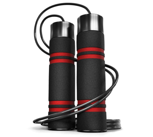 Скакалка з обтяжувачем Hop-Sport HS-F040JR чорна Скакалка з обтяжувачем Hop-Sport HS-F040JR чорна