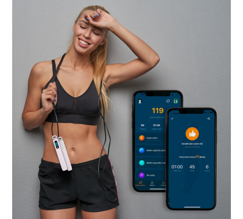Розумна скакалка з bluetooth inSPORTline Jumpsmart - білий Розумна скакалка з bluetooth inSPORTline Jumpsmart - білий