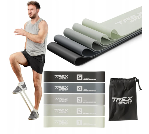 Набір резинок для фітнесу Trex Sport TX-065RBG 1-18кг Набір резинок для фітнесу Trex Sport TX-065RBG 1-18кг