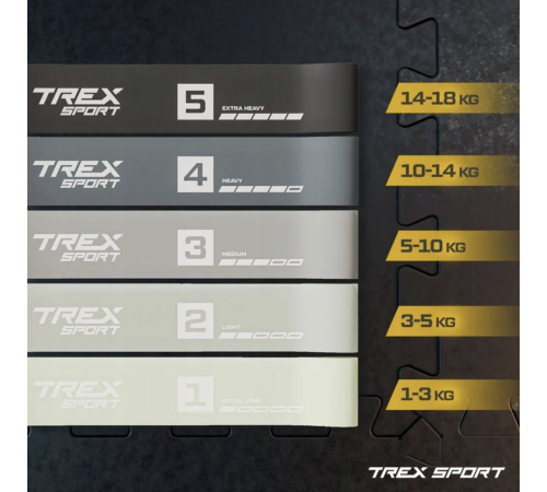 Набір резинок для фітнесу Trex Sport TX-065RBG 1-18кг Набір резинок для фітнесу Trex Sport TX-065RBG 1-18кг