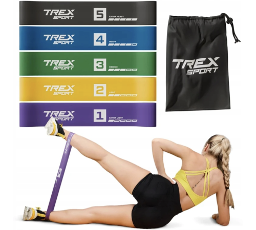 Набір резинок для фітнесу Trex Sport TX-065RBC 1-18кг Набір резинок для фітнесу Trex Sport TX-065RBC 1-18кг