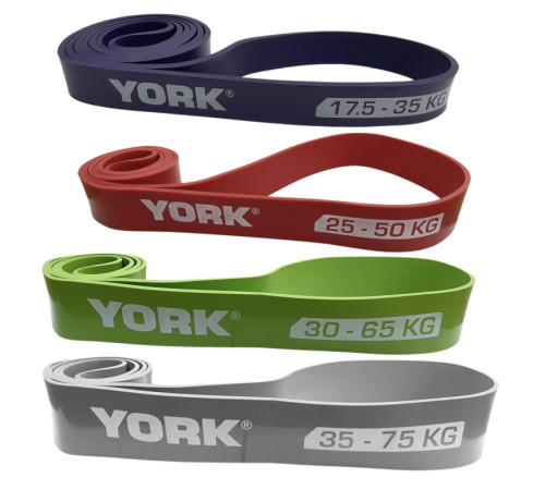 Набір резинок для фітнесу York Fitness 4 шт (17,5 - 65 кг) Набір резинок для фітнесу York Fitness 4 шт (17,5 - 65 кг)