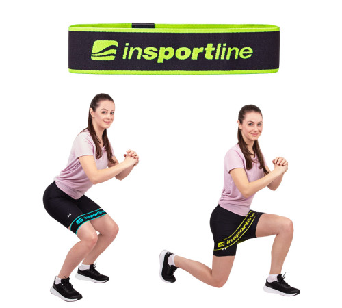 Стрічка-еспандер для вправ inSPORTline Hiplop S чорно-зелена Стрічка-еспандер для вправ inSPORTline Hiplop S чорно-зелена