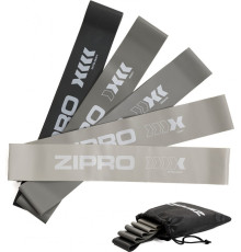 Набір стрічок-еспандерів для вправ Zipro Mini Band 5 шт. сіро-чорний