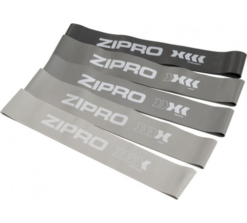 Набір стрічок-еспандерів для вправ Zipro Mini Band 5 шт. сіро-чорний Набір стрічок-еспандерів для вправ Zipro Mini Band 5 шт. сіро-чорний
