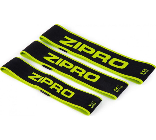 Набір стрічок-еспандерів для вправ Zipro Mini Band 3 шт чорно-зелені