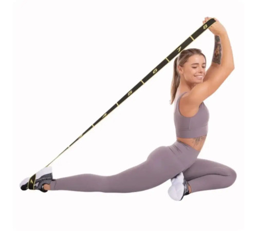 Резинка для фітнесу з петлями Queenfit 86,5 х 4 см чорно-жовта