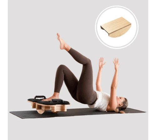 Реформер для пілатесу Casada Flowletic, чорно-бежевий