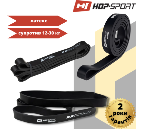 Резинка для фітнесу Hop-Sport 12-30 кг HS-L022RR чорна Резинка для фітнесу Hop-Sport 12-30 кг HS-L022RR чорна