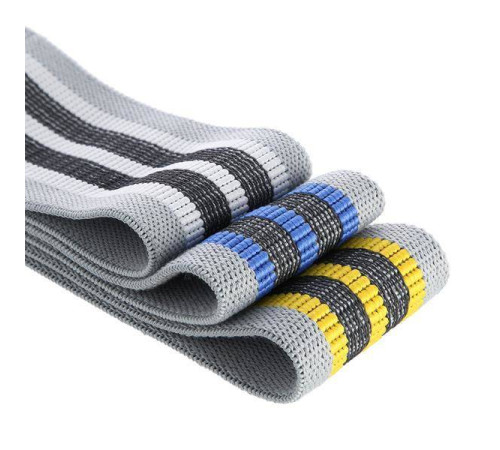 Набір стрічок для тренування HB001 SET 3 в 1 ONE FITNESS – жовта, блакитна, сіра 