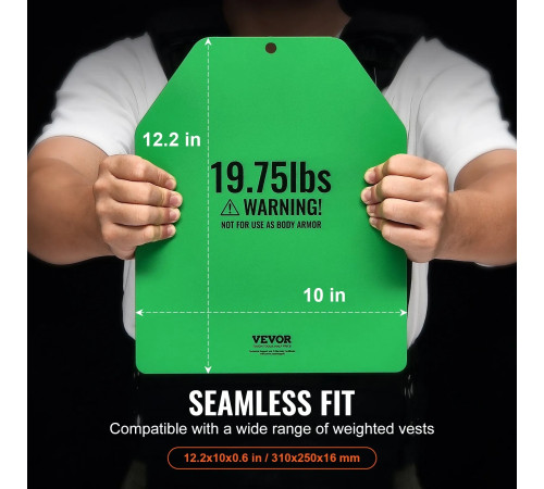 Плити для вагового жилета VEVOR 8,9 кг, зелені