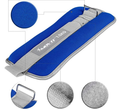 Обтяжувачі Movit Neoprene, світловідбиваючі манжети - 2 х 1,5 кг Обтяжувачі Movit Neoprene, світловідбиваючі манжети - 2 х 1,5 кг