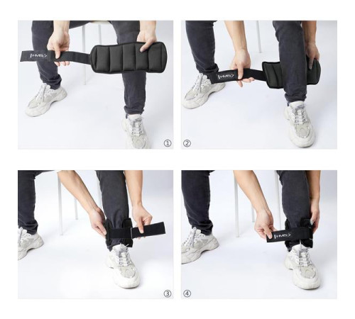 Обважнювачі для зап'ястя/щиколотки HMS ONK03 2 x 1.5 кг, чорні