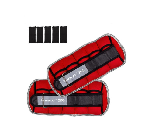 Неопренові манжети для вправ Movit, 2х2 кг, червоні